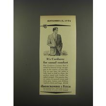 1956 Abercrombie & Fitch Corduroy Country Suit Ad - It's Corduroy for casual