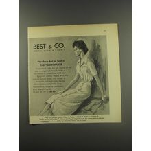 1956 Best & Co. Dress Ad - Nowhere but at Best's! The Shirtmaker
