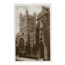 North Tower And Bishop's Palace, Exeter, Devon, RP Postcard.