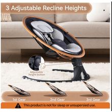 Electric Infant- Baby Rocker-Swing, Bluetooth, Remote- Gray w/ Wood