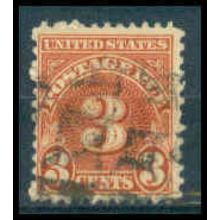 Used J82 3c Postage Due Barely Clears WA1347
