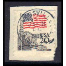 Used 1894 20c U.S. Flag Edwardsville, IL. E0402