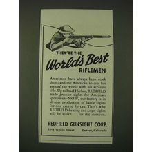 1942 Redfield Gunsight Corp. Ad - They're the world's best riflemen