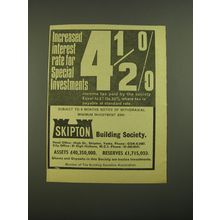 1967 Skipton Building Society Ad - Increased interest rate