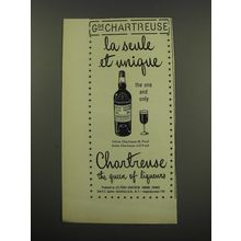 1949 Chartreuse Liqueur Ad - La seule et unique