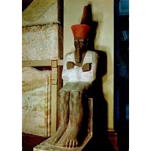 Antique King Mentuhotep Egyptian Cairo Old Limestone Statue Postcard