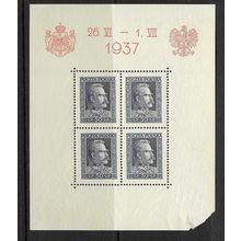 POLAND 1937 VISIT KING CAROL OF ROMANIA MINIATURE SHEET MNH SG MS332b damaged
