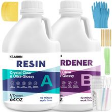 Epoxy Resin, 1 Gallon/128Oz Crystal Craft, Self-Leveling Bubbles Free Resin and