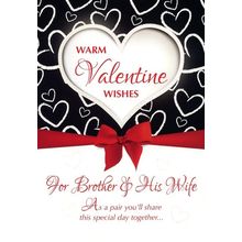 Warm Valentine's Wishes For Brother & Wife - Valentine's Greeting Card - 22381
