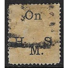 INDIA 1874 QV 2A ORANGE "ON H M S " OVERPRINT FOR SERVICE USED SG O33a