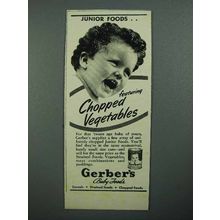 1942 Gerber's Baby Food Ad - Chopped Vegetables