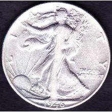 1946 USA 50 Cents Silver Coin Liberty Walking