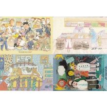 Teddy Bear Christmas Postmen Sweets 4x Postcard s
