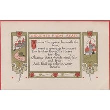 Thoughts From Afar Abroad Far Away Castle Love Romance Antique Poetry Postcard