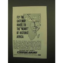 1959 Ethiopian Airlines Ad - Heart of Historic Africa