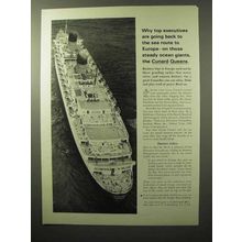 1964 Cunard Cruise Ad - Top Executives Are Going Back
