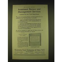 1933 Guaranty Trust Company of New York Ad - Investment review