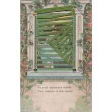 Kitchen Shutters Window Blind Blinds Rear Antique Kiss Kissing Postcard