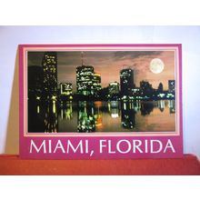 THE MAGIC CITY SKYLINE, MIAMI BEACH, FLORIDA unused postcard #