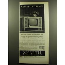 1959 Zenith Grenshaw, Model D3015 Television Ad - New Style Trends