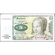 1980 Germany Banknote 5 Mark