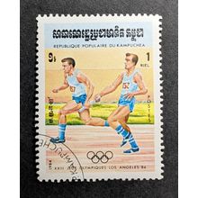 STAMP Cambodia SG529 1984 1R Los Angeles Olympics Relay Used