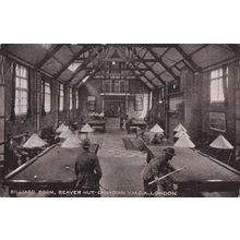 Billiard Room Beaver Hut Canadian YMCA London Military Postcard