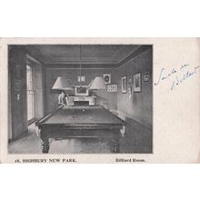 Highbury New Park Billiard Snooker Room London 1905 Postcard