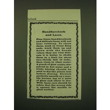 1902 Ivory Soap Ad - Handkerchiefs and laces