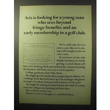 1964 Avis Rent a Car Ad - Fringe Benefits and Golf Club