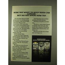 1976 Quaker State Motor Oil Ad - Keep Your Car Longer