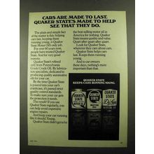 1976 Quaker State Motor Oil Ad - Made To Help