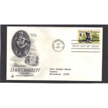 FDC Art Craft 1330 5c Davy Crockett (Cachet-Typed/A) CV39046