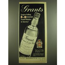 1952 Grant's Scotch Advertisement - largest selling 8 and 12 year old Scotch