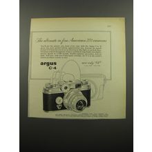 1955 Argus C-4 Camera Ad - The ultimate in fine American 35mm cameras
