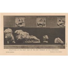 Greek Horse Statues Of The Right Half Of East Parthenon Old Postcard