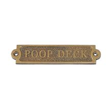 Pack Of 2] Antique Brass Poop Deck Sign 6"
