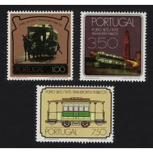 Portugal Tramways Centenary of Oporto's Public Transport System 3v 1973 MNH