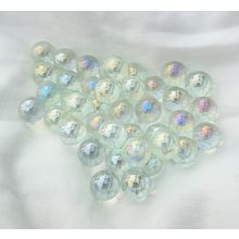 SOAP BUBBLE, 25 Beautiful Glass Marbles, Transparent Iridescent, Brand New, 14mm