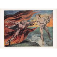 William Blake The Good & Evil Angels Tate Gallery Painting Postcard