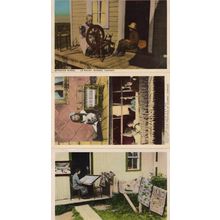 Habitant Handicraft Silk Loom Sewing Quebec Canada 3x Postcard s
