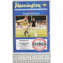 1990 programme Warrington v. Featherstone Rovers