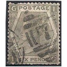 1873 SG125 6d Grey Good+ Used Check Letters "IG".