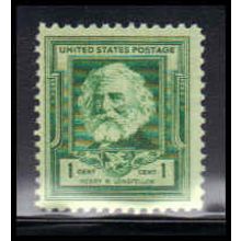 864 1c Henry Longfellow Fine MNH KA2526