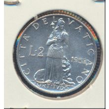 Vatican City 1952 2 Lire Coin, Nicer