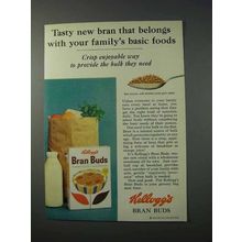 1963 Kellogg's Bran Buds Cereal Ad - Basic Foods