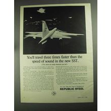 1968 Republic Steel Ad - Speed of Sound in New SST