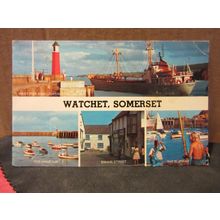 multiview, WATCHET, SOMERSET used vintage postcard =