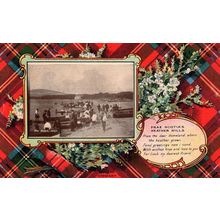 Fraser Frae Scotias Hills Harbour and Fleet Heather Hills Scottish Postcard