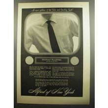 1952 Alfred of New York Tootal Flannel Shirt Ad - A rare picture
